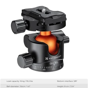 K&F BH-36L Metal Tripod Ball Head