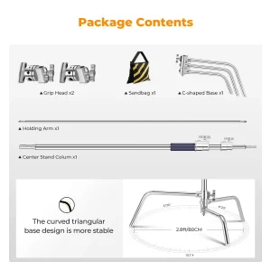 K&F Heavy Duty C Stand 330cm with Sandbag thumb 4