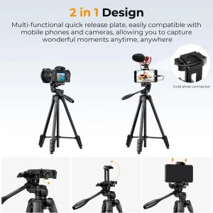 K&F Travel Tripod 1.5m thumb 2