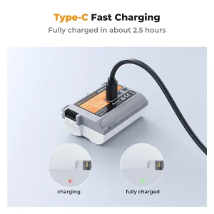 K&F EN-EL15 Battery with Type-C Fast Charging thumb 3