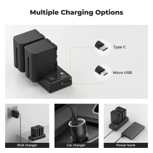 K&F NP-F970 Battery with LED Charger thumb 2